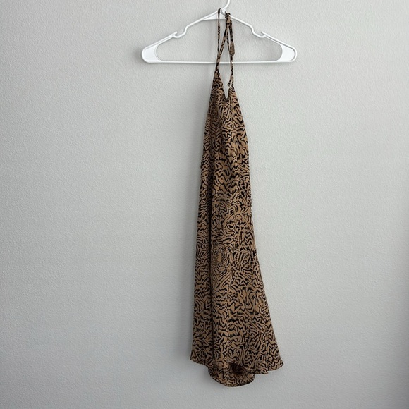 HVN Reece Halter 100% Silk Dress in Tiger Print - Picture 2 of 5